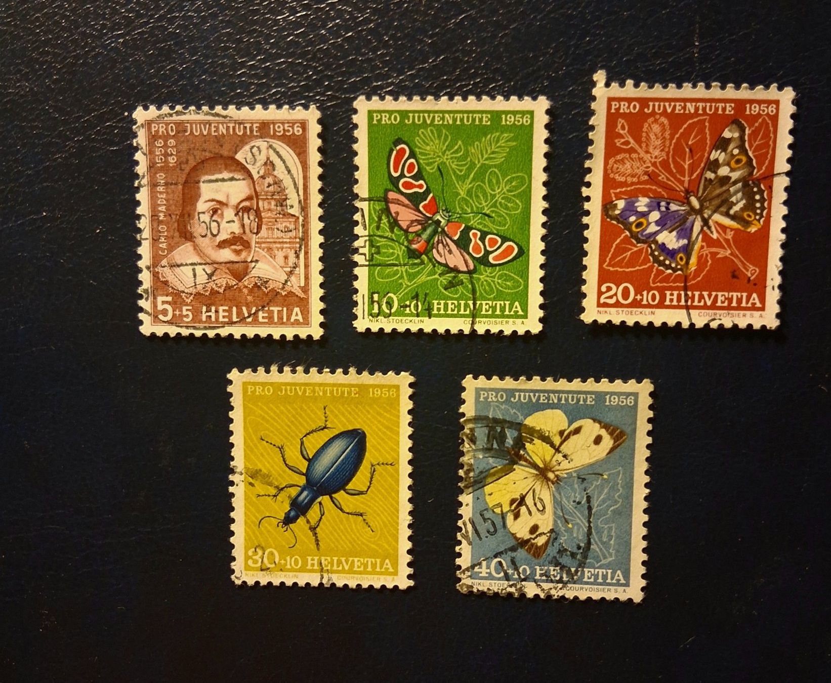 Tutti i francobolli: PJ 1956 gest. 163-167 – Usato da Buchs SG venduto da Tigeradler