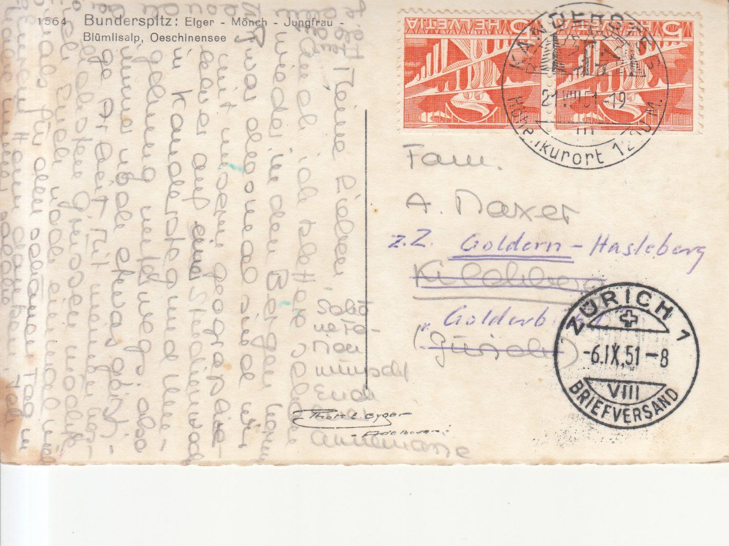 Ansichtskarten: Bunderspitz 1951 – Gebraucht aus Bürglen TG von StampGraf 1