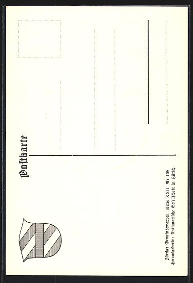 Cartoline postali: Bassersdorf, Wappen mit rotem Querbalken – Usato da Berlin venduto da bartko-reher 1