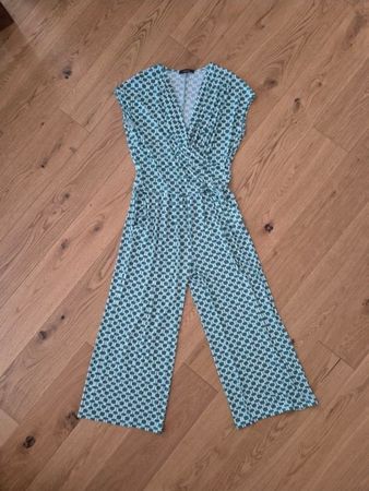 Vera Mont Jumpsuit, Gr. 44, grün-weiss gemustert, neuwertig