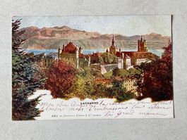 Alte Ansichtskarte von Lausanne,