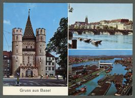 AK col Basel BS 3-fach Mehrbild ≈ 1967 
