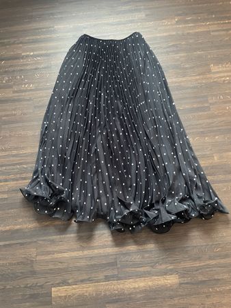 Schwarzer Plisseerock mit Pünktchen, H&M, Gr. S, Top!