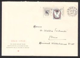 1945 FDC Basler Taube-Block Ausschnitt W22
