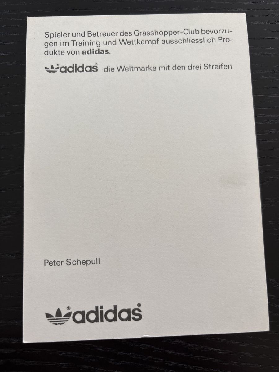 Autografi: Peter Schepull signierte Autogrammkarte GC Adidas – Usato da Uetendorf venduto da hoisle 1