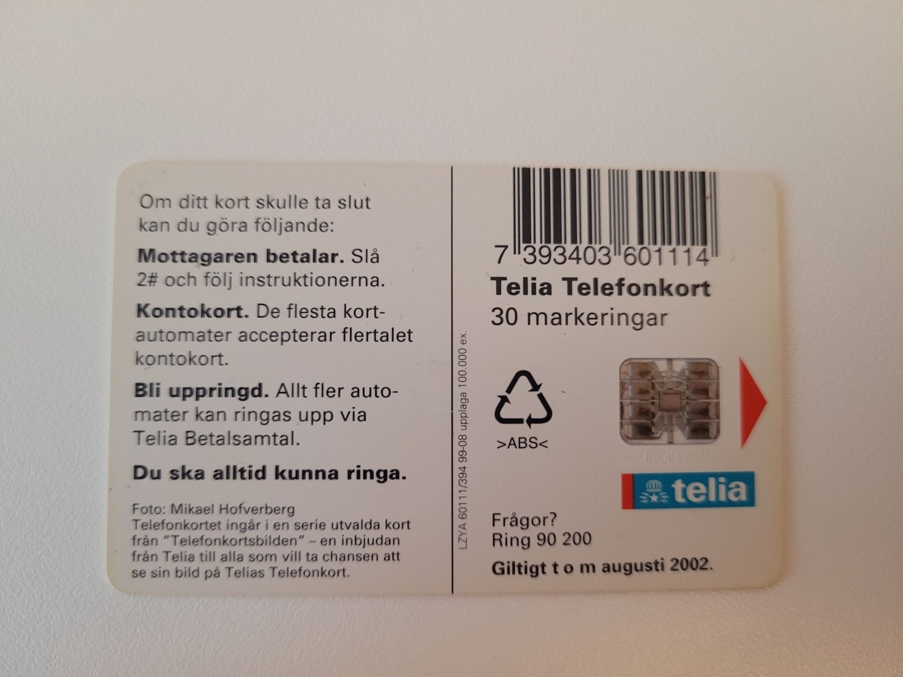 Telefon- & Taxkarten: Telefonkarte Schweden – Gebraucht aus Inwil von Flower2325 1