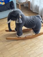 Schaukeltier Elefant, Holz, Plüsch, Kinderspielzeug Top!