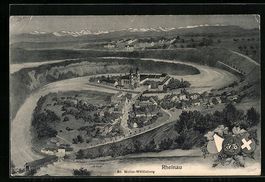Rheinau, Ortspanorama vom Berg aus geseh