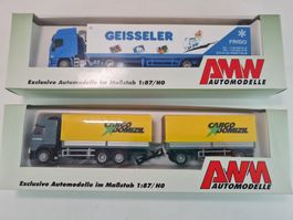 AWM 2er LKW-Set Geisseler / Planzer Cargo Domizil H0 1:87