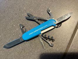 Offiziersmesser Victorinox mit www.waltermeier.com Logo blau