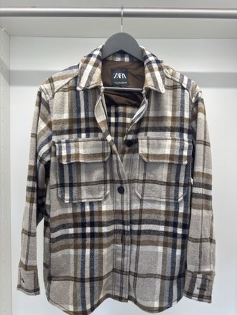 Giacca camicia Zara a quadri beige taglia S usata