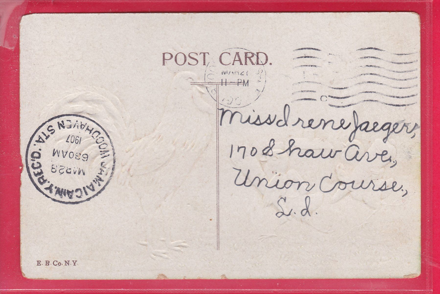 Cartoline postali: PRÄGEKARTE, EASTER GREETINGS, 28.3.1907 – Usato da Oberrieden venduto da Gebirgsstelze 1
