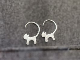 New Sterling Sliver 925 Dog earrings