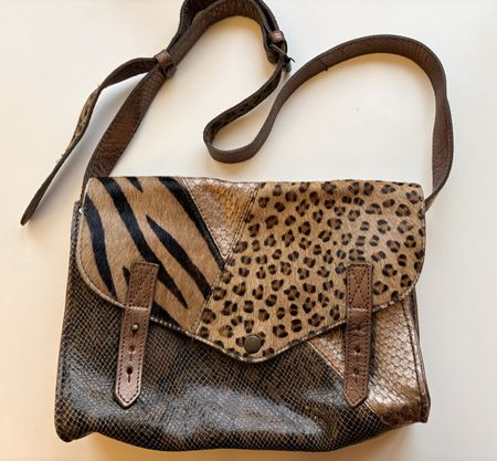 Sac bandoulière Paul Marius cuir marron motifs cuirpython