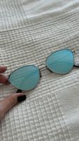 Sonnenbrille silber mit blauen Gläsern guter Zustand