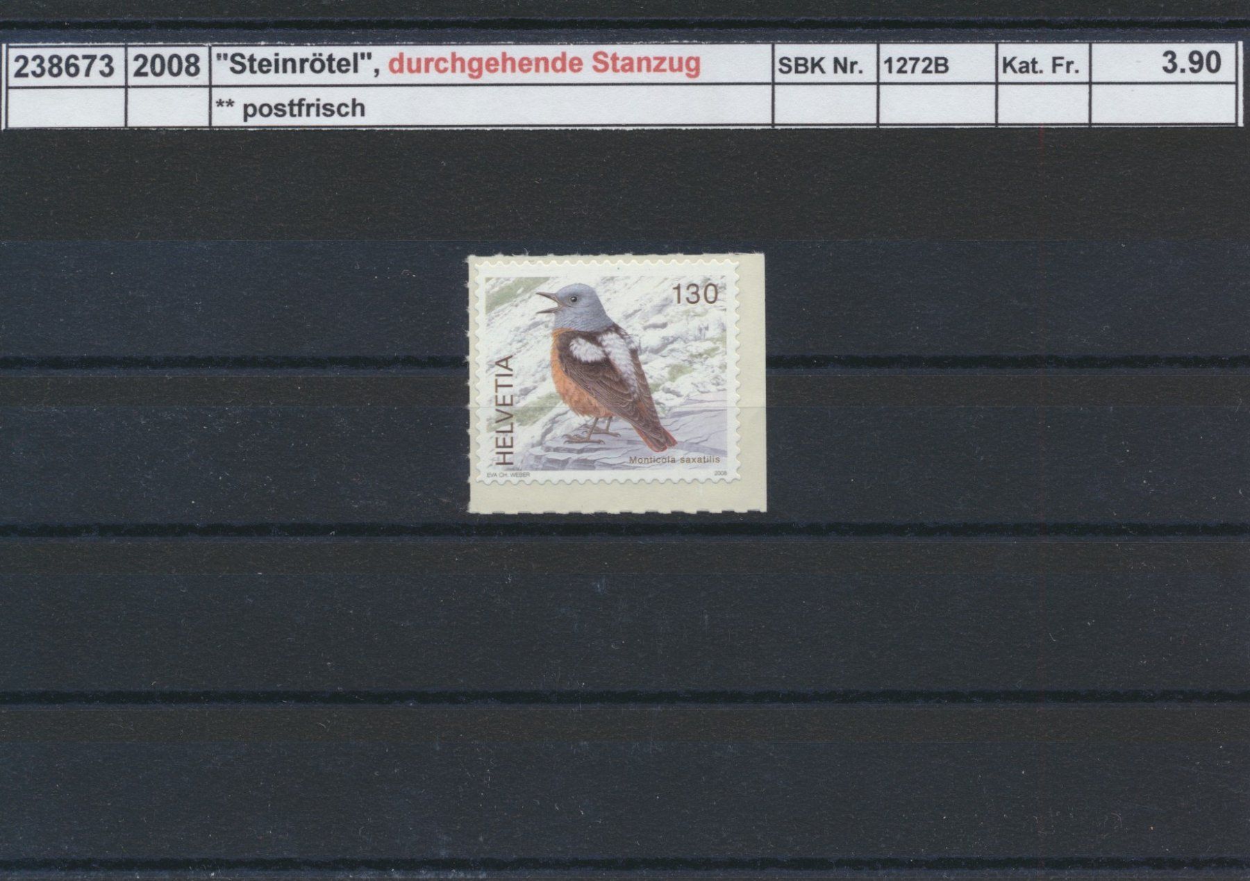 Tous les timbres: 2008 "Steinrötel", durchgehende Stanzung, ** postfrisch – Neuf (Voir description) à Winterthur par Zupogeru