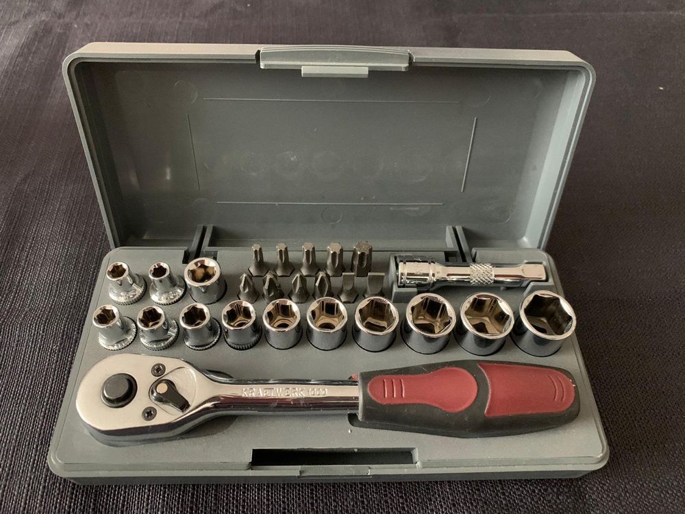 US PRO Steckschlüssel-Set 14-teilig – 1/10,2" Antrieb, 4–15 Mm, 6-kant, Auf Aufbewahrungsschiene