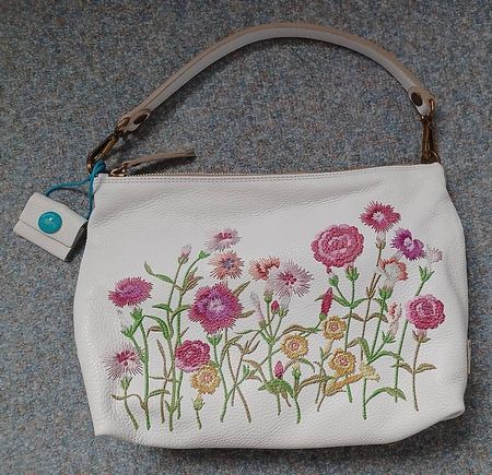 gabs Schultertasche mit floralem Sommermuster, echt Leder