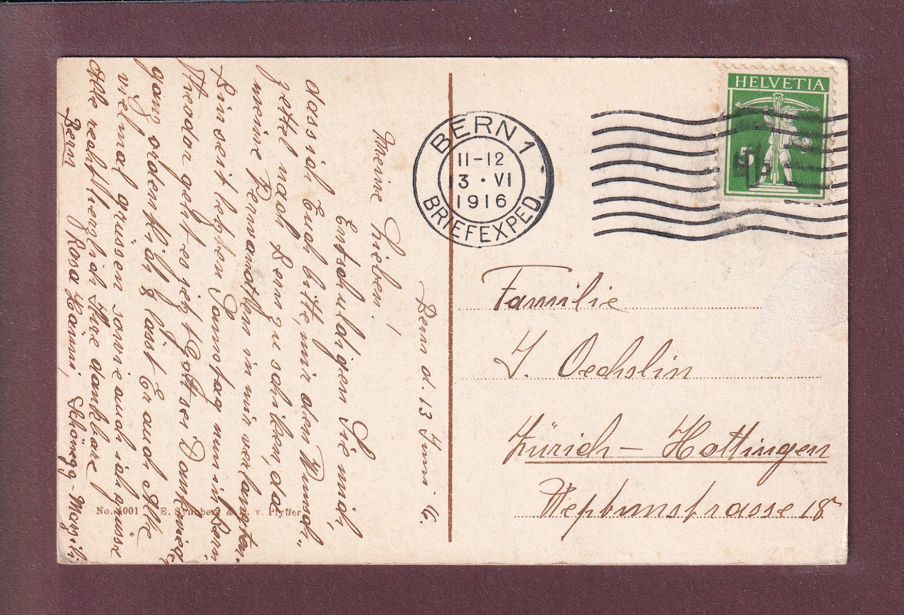 Cartoline postali: BERN - Kornhausbrücke - Tram - 1916 – Usato da Pully venduto da nicecards 1
