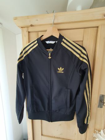 Adidas Jacke, schwarz/gold, Gr. 38