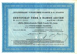 "Holderbank" Financière Glarus AG, Glarus - 1958 (5er)