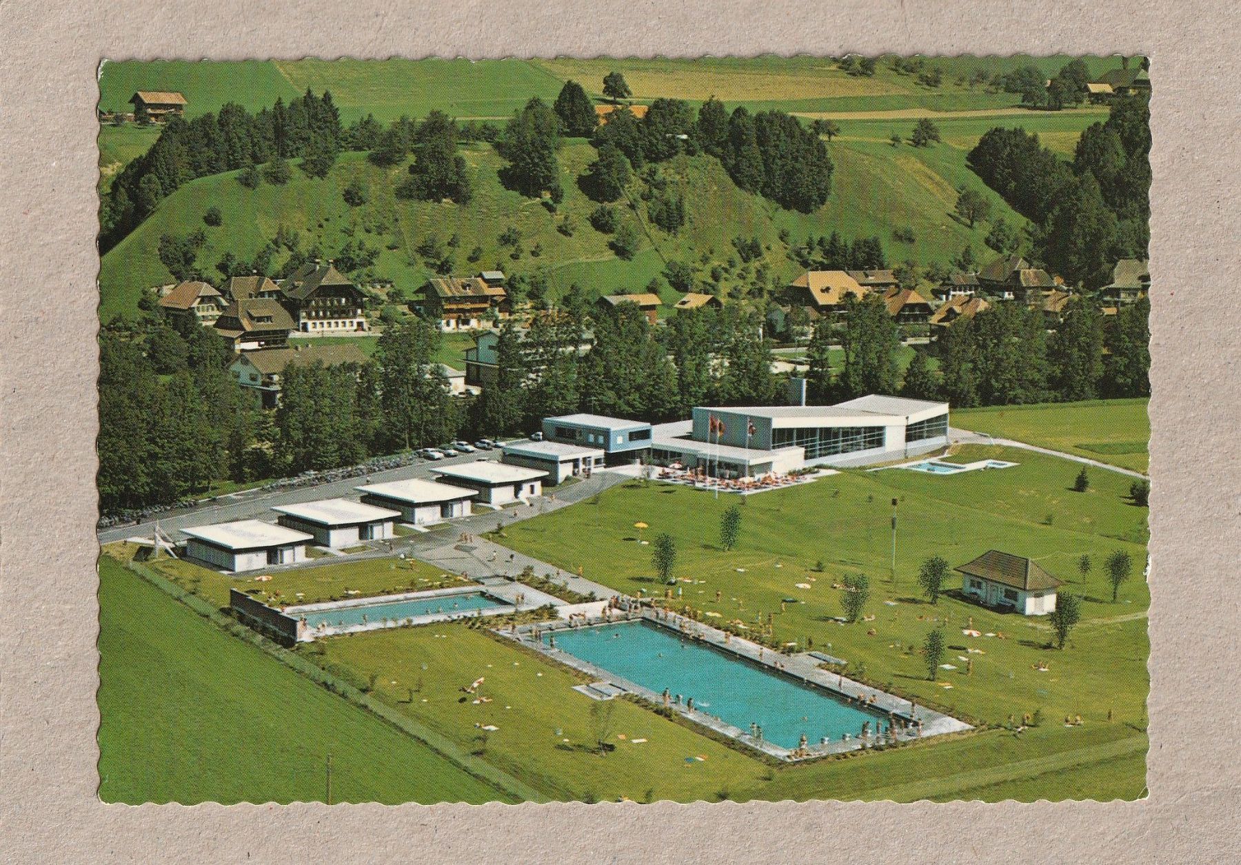 Cartoline postali: Schwimmbad Langnau, Emmental, 1972 – Usato da Würenlingen venduto da wetroki