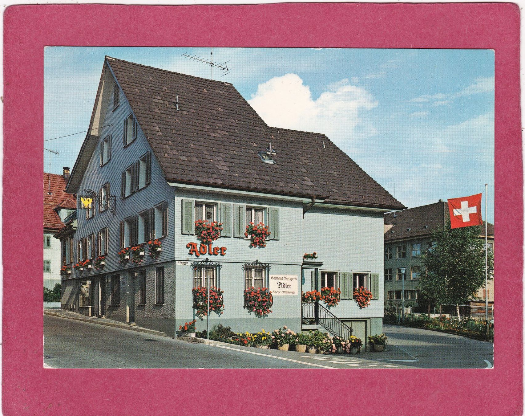 Cartoline postali: Menzingen Gasthaus zum Adler – Usato da Herisau venduto da Lisegrat2008
