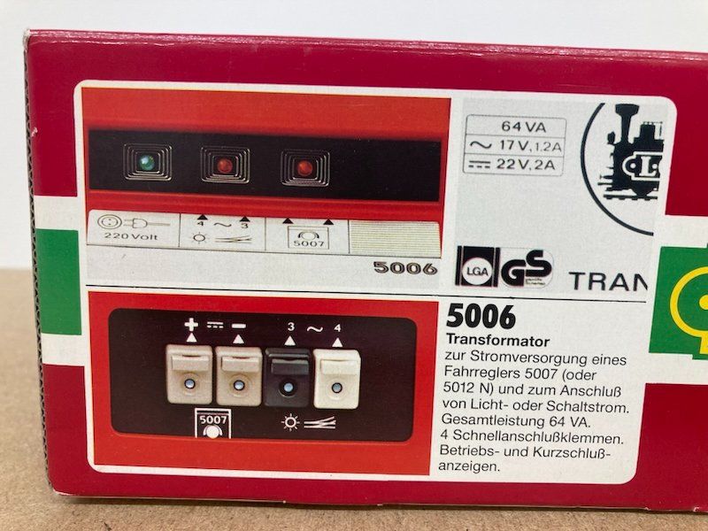 LGB Modellini di ferrovie: LGB Gartenbahn 5006 Trafo Transformator 64 VA rot – Usato da Büsserach venduto da ModellbahnDepot 6