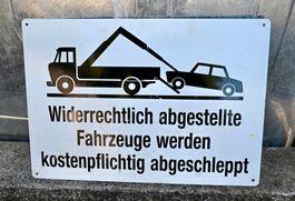 gebraucht VERKEHRSSCHILD Wiederrechtlich...Fahrzeuge 50x3cm