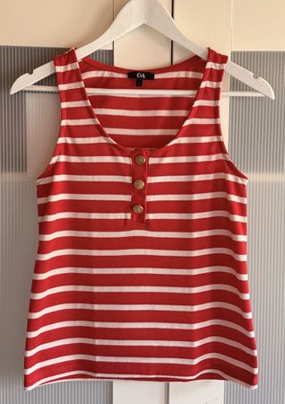 Maritimes C&A Tanktop Streifen rot-weiss Gr. S Top-Zustand!