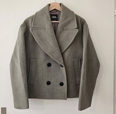 Zara Wool Blend Jacket Grey Like New Condition