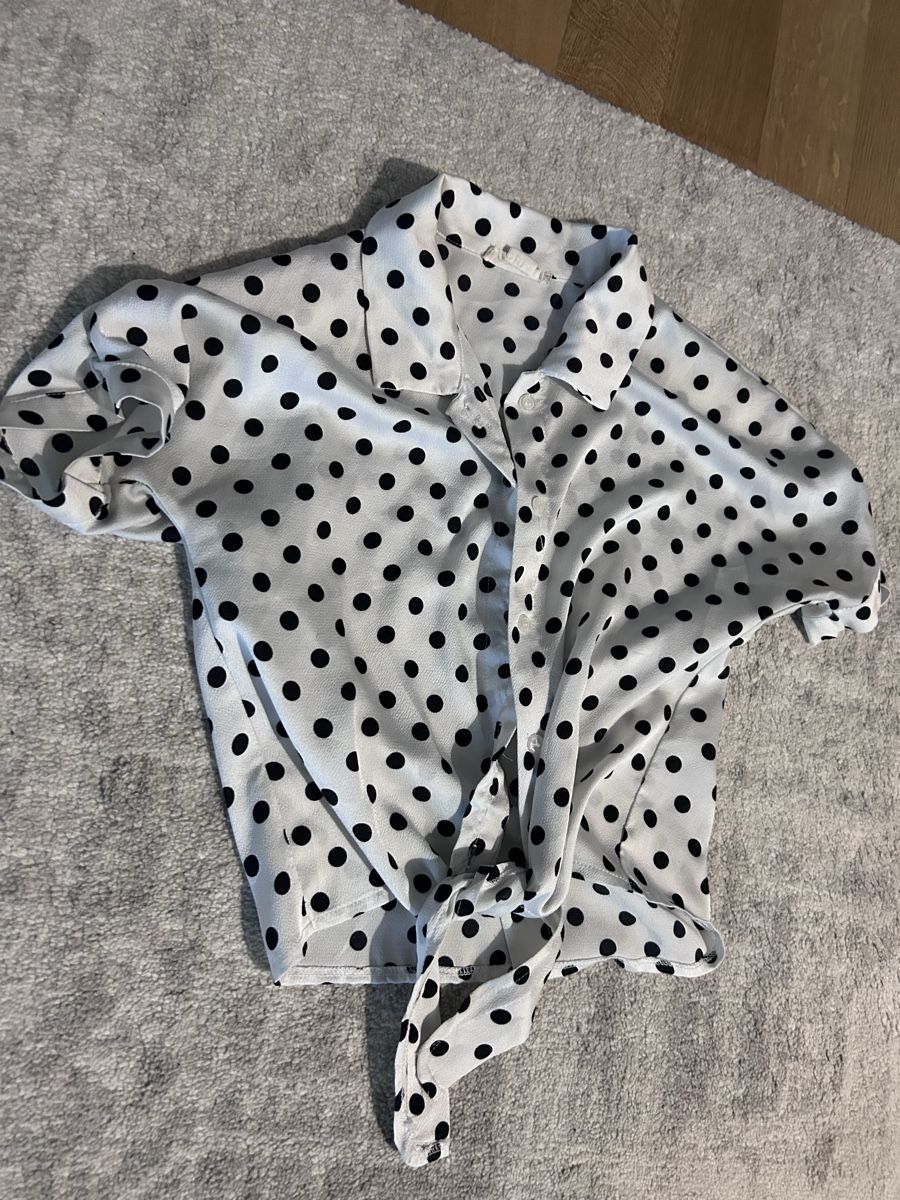 Camicette: Blouse white black dots short sleeves – Usato da Belp venduto da jan_6yvx