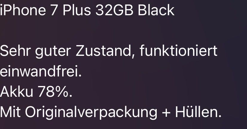 Apple Handys / Smartphones: Apple iPhone 7 Plus 32GB Black, Good Condition, Boxed – Gebraucht aus Küsnacht ZH von yurchick 3