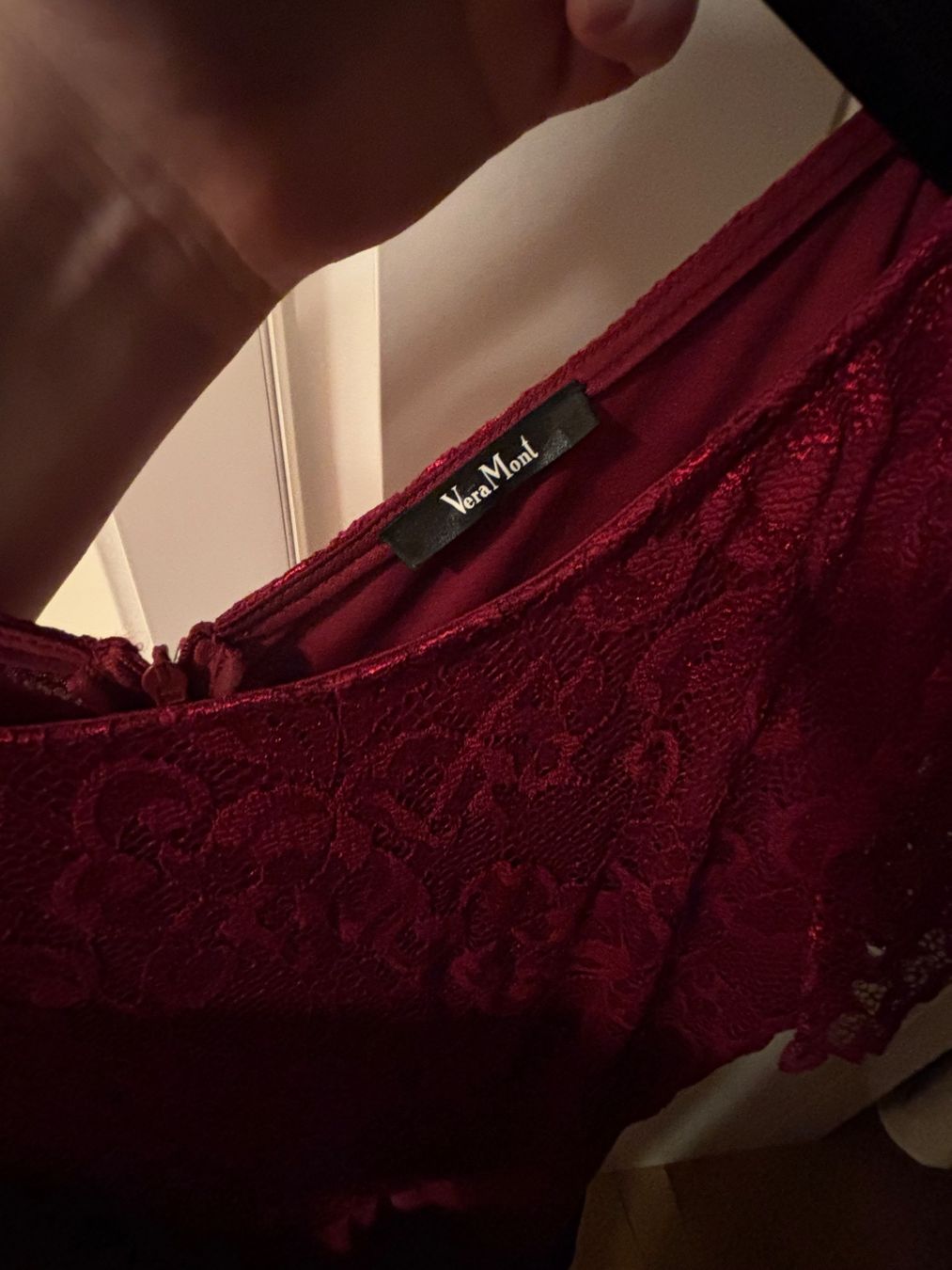 Vestiti: Rotes Vera Mont Kleid mit Spitze, Grösse 46 – Usato da Winterthur venduto da rub_s6ph 2