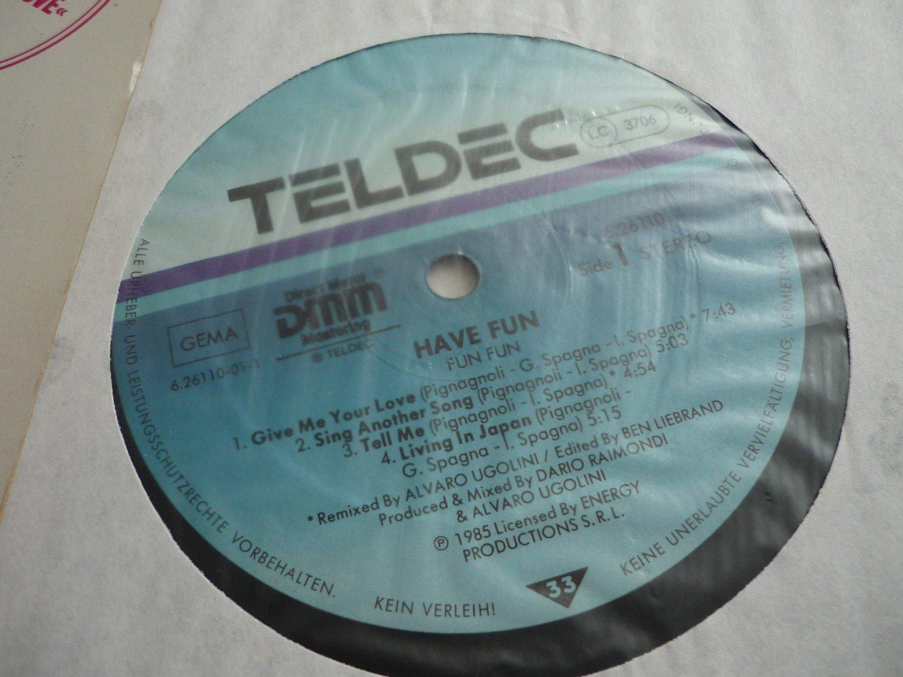 Schallplatten: 12" Schallplatte - Fun Fun - have fun - Italo Disco – Gebraucht aus Beringen von zzRegal 1