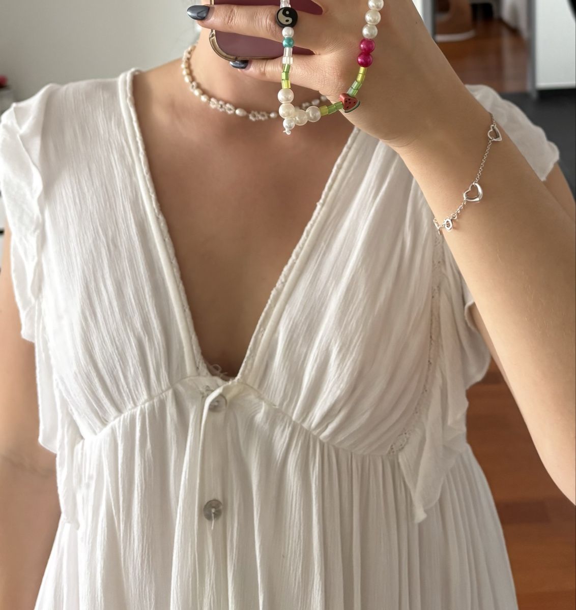 Pull&Bear Kleider: Weisses Sommerkleid mit Rüschen – Gebraucht aus Embrach von ale_v5qn 3