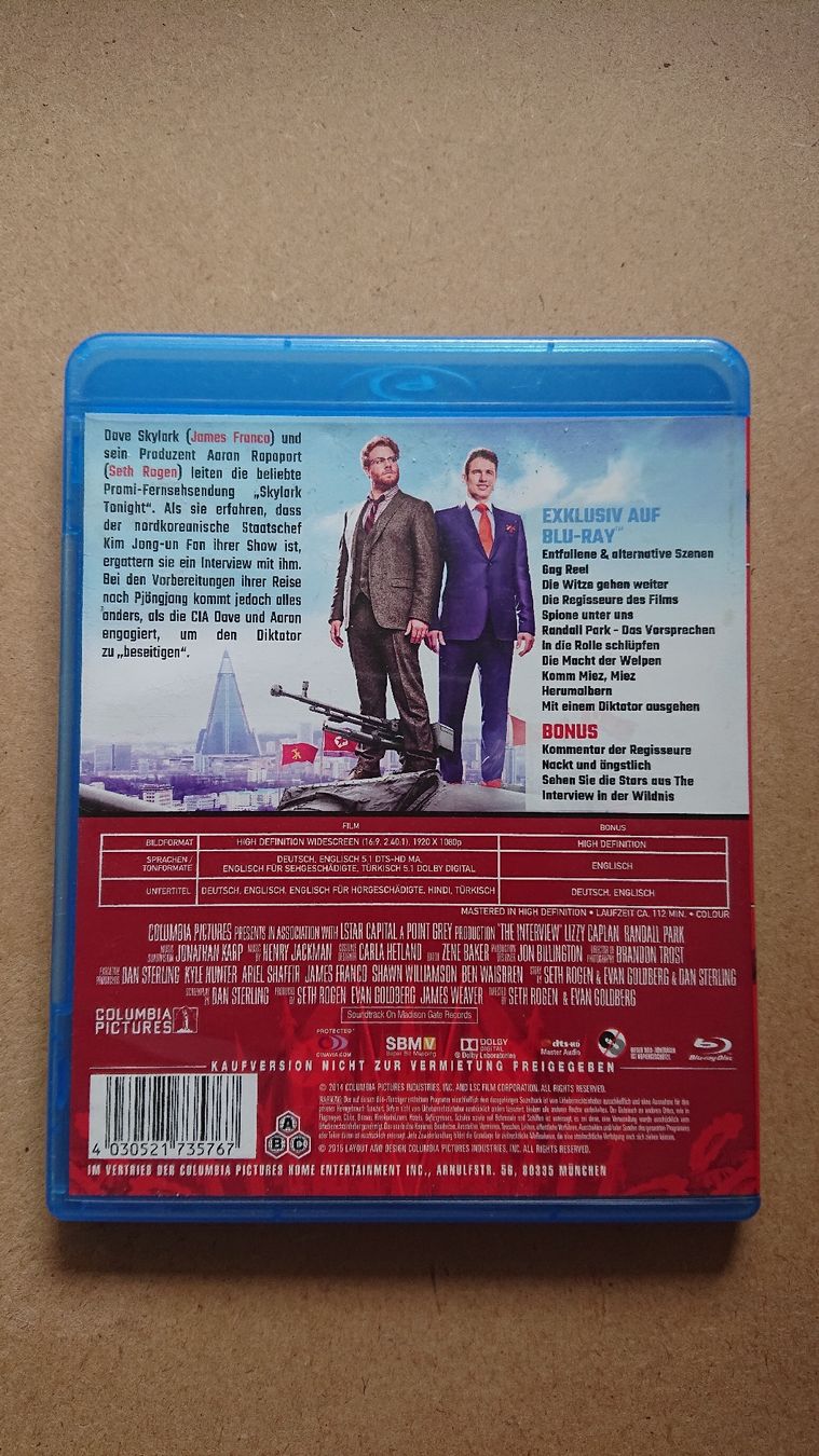 Tutti i DVDs: The Interview - Blu-ray  – Usato da Chur venduto da FreakofRarity 1