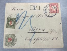 1900 Kleinbrief Bayern mit Schweizer Nachporto Frankatur
