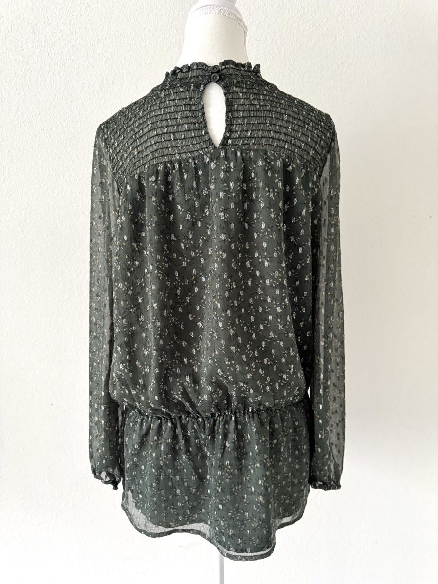 Camicette: Linea Tesini Bluse, Gr. 38, Olivgrün mit Blumenmuster – Nuovo (secondo la descrizione) da Zürich venduto da cli_fv8x 1