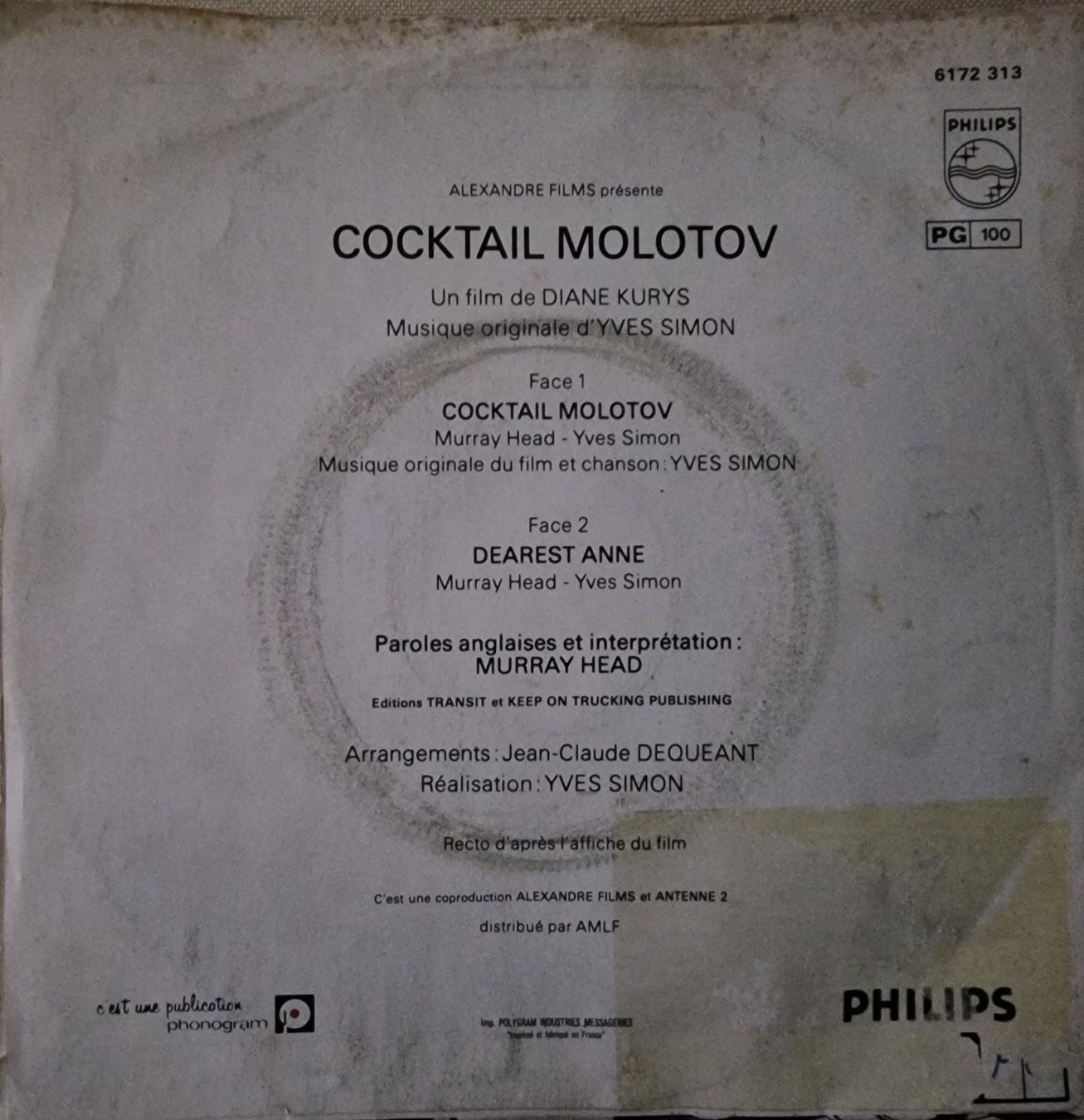 Schallplatten: Murray-Head-Yves-Simon Single - Cocktail-Molotov – Gebraucht aus Root von atelier22 1