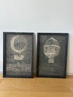 Vintage Heissluftballon Bilder 2er Set Shabby Chic Dekora...
