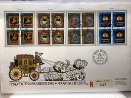 FDC Grossbrief Pro Patria Postschilder 1981 ET