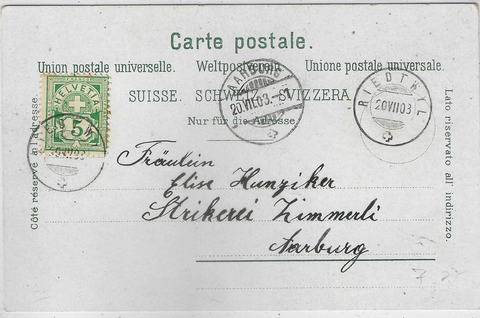 Cartoline postali: Gruss aus Herzogenbuchsee - Kutsche – Usato da Ettingen venduto da Kartenplanet 1