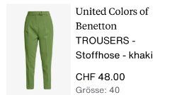 Hose Marke United Colors of Benetton - Olivgrün - *NEU*