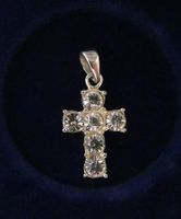 Kreuzanhänger 925 Silber Strasssteine Anhänger Kreuz