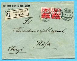 R - Brief Lachen 1914 - Abs: Dr. Hch. Hotz & Rud. Sidler