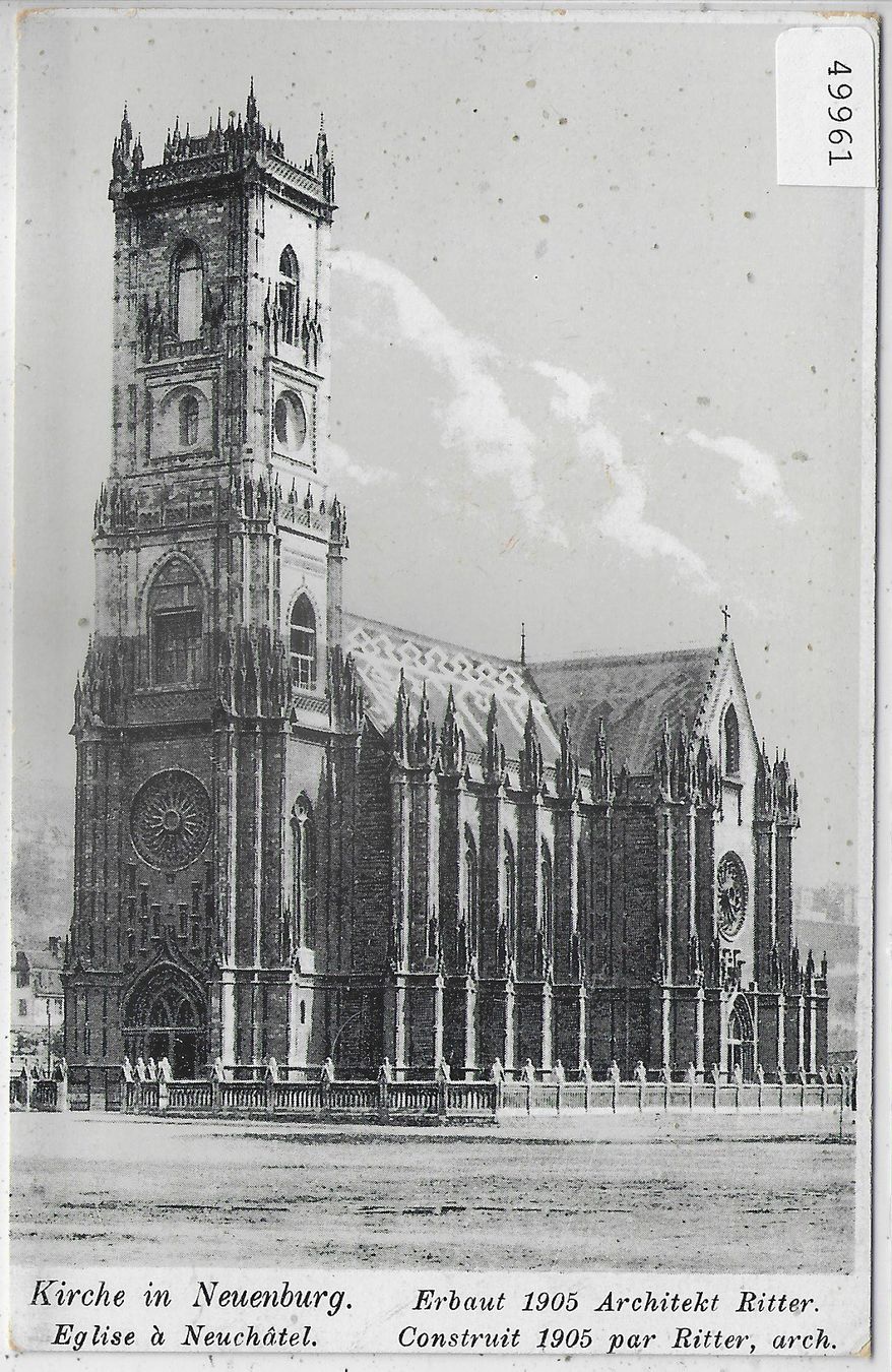 Ansichtskarten: Kirche in Neuenburg - Eglise a Neuchatel – Gebraucht aus Ettingen von Kartenplanet