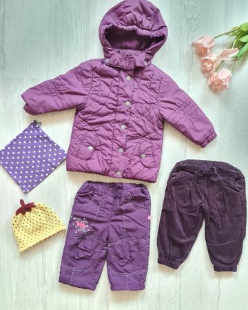 Winterset Mädchen 74/80 Jacke, 2 x Hose, 2 x Mütze lila