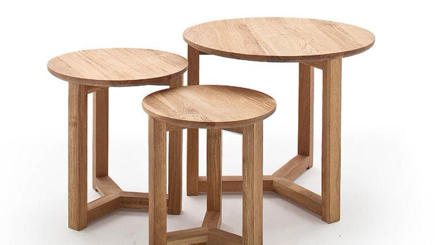 Tischset: Beistelltische 3er Set Asteiche massiv – Neu und originalverpackt aus Kriens von Mikado-Geschenke 2