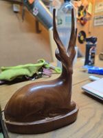 Holz-Antilope Handarbeit 14x20cm (S2)